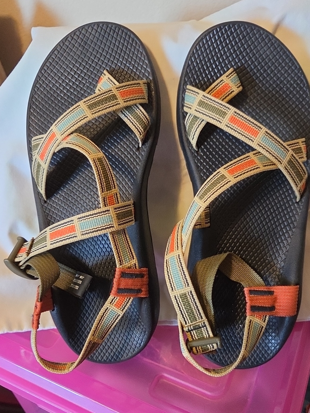 Chaco Z/2 Classic sandals in the Check Taos Taupe.